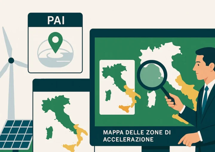 Mappe delle aree idonee per le rinnovabili. Immagine generata da AI